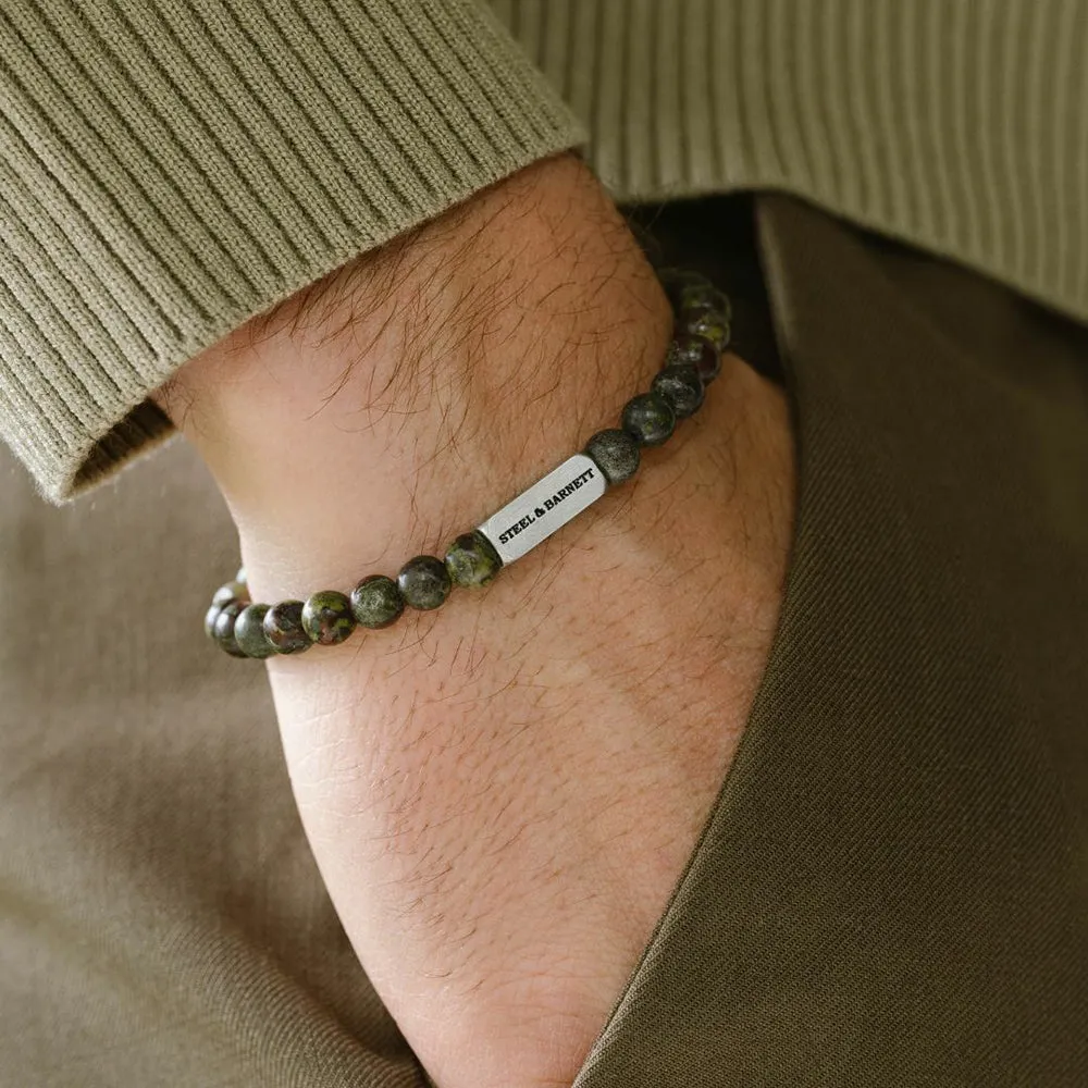 "Natural Ned" Bracelet with Kambaba Jasper Beads by Steel & Barnett