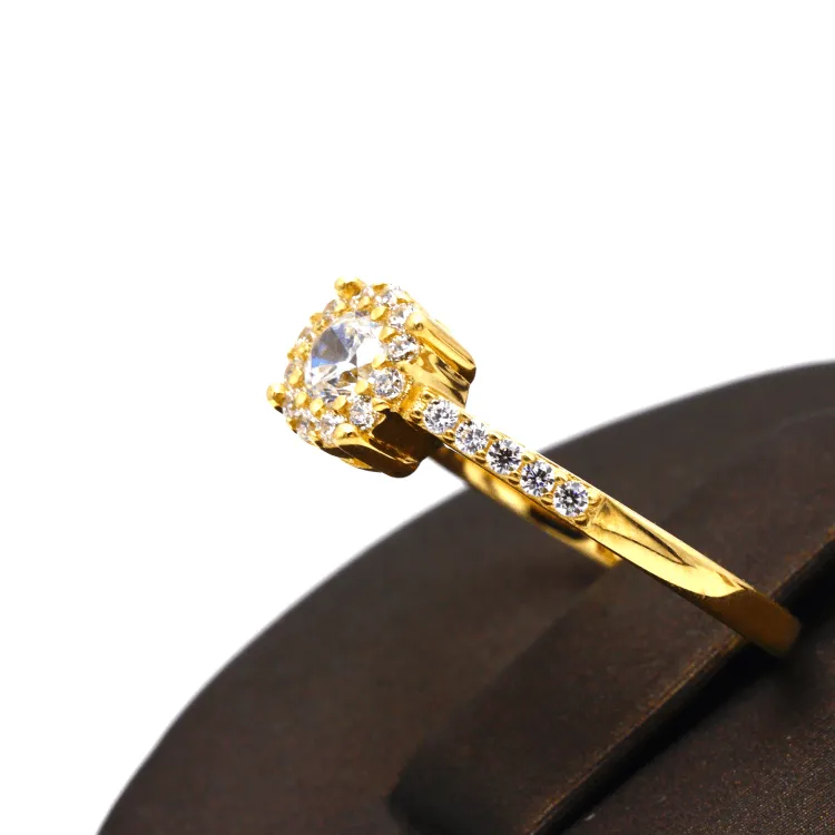 Real Gold Exquisite Luxury Solitaire Stone Ring with Regal Design 0377 (SIZE 8) R2531