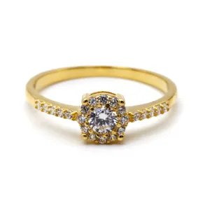 Real Gold Exquisite Luxury Solitaire Stone Ring with Regal Design 0377 (SIZE 8) R2531