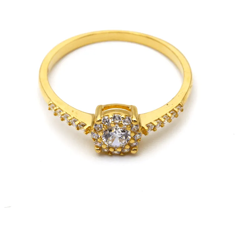 Real Gold Exquisite Luxury Solitaire Stone Ring with Regal Design 0377 (SIZE 8) R2531