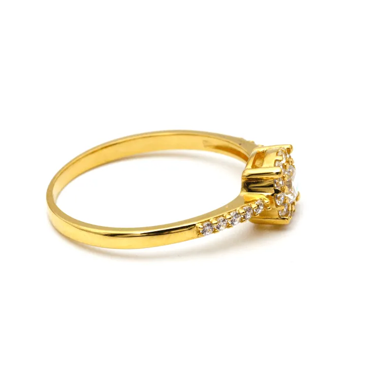 Real Gold Exquisite Luxury Solitaire Stone Ring with Regal Design 0377 (SIZE 8) R2531