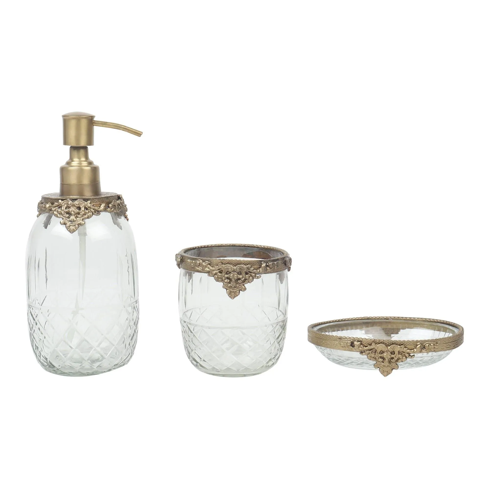 Regal Brass Accents Bathroom Set in Antique Gold Finish