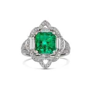 Regal Collection® Emerald Gemstone and Diamond Ring | White Gold