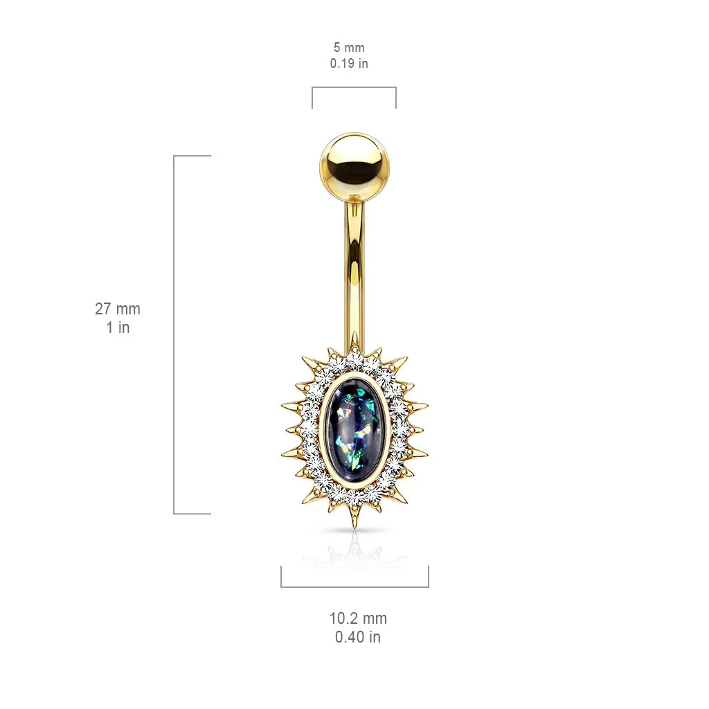 Regal Relics Opal Belly Bar with Gold Plating