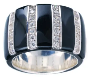 Regal Stripe - Onyx with CZ Ring