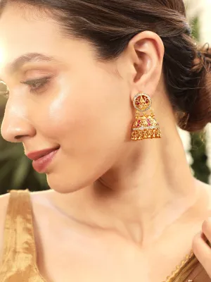 Rubans Regal Radiance Temple-Inspired 22k Gold Jhumka Delight