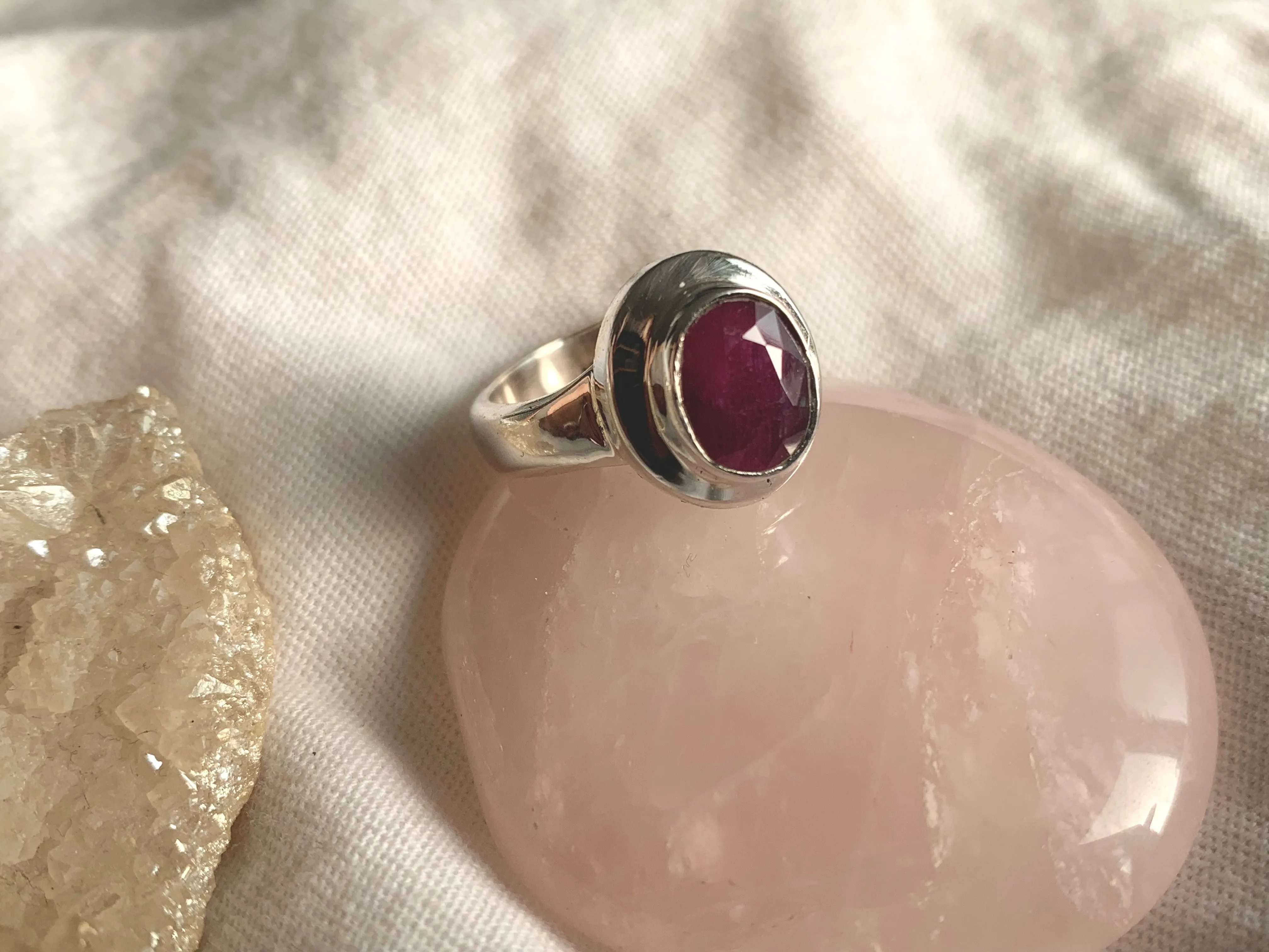 Ruby Ansley Ring - Small Oval (Faceted)