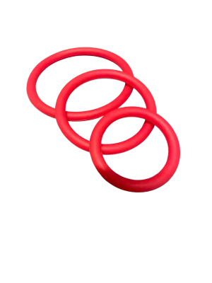 ruff GEAR Silicone Cock Ring 3 Pack Red