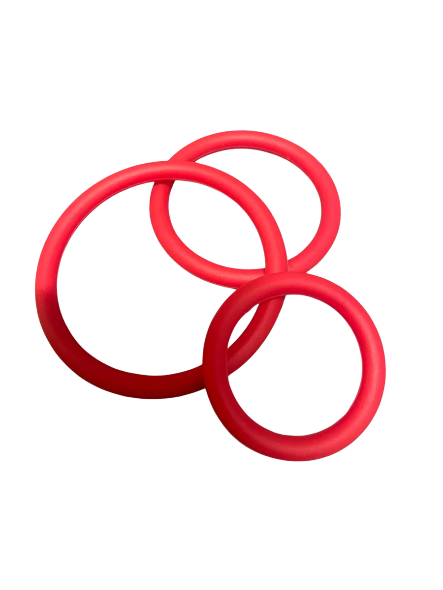 ruff GEAR Silicone Cock Ring 3 Pack Red