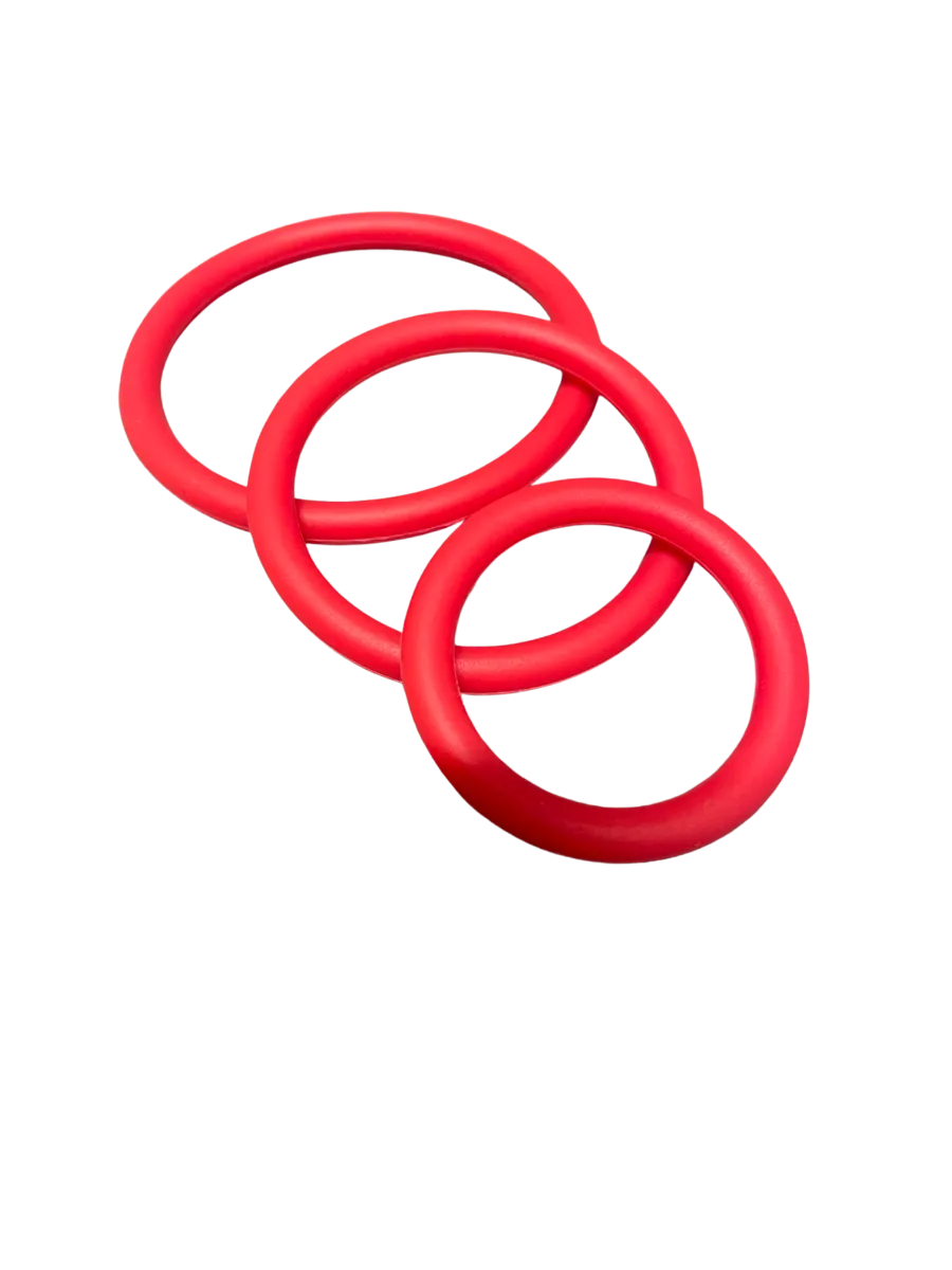 ruff GEAR Silicone Cock Ring 3 Pack Red