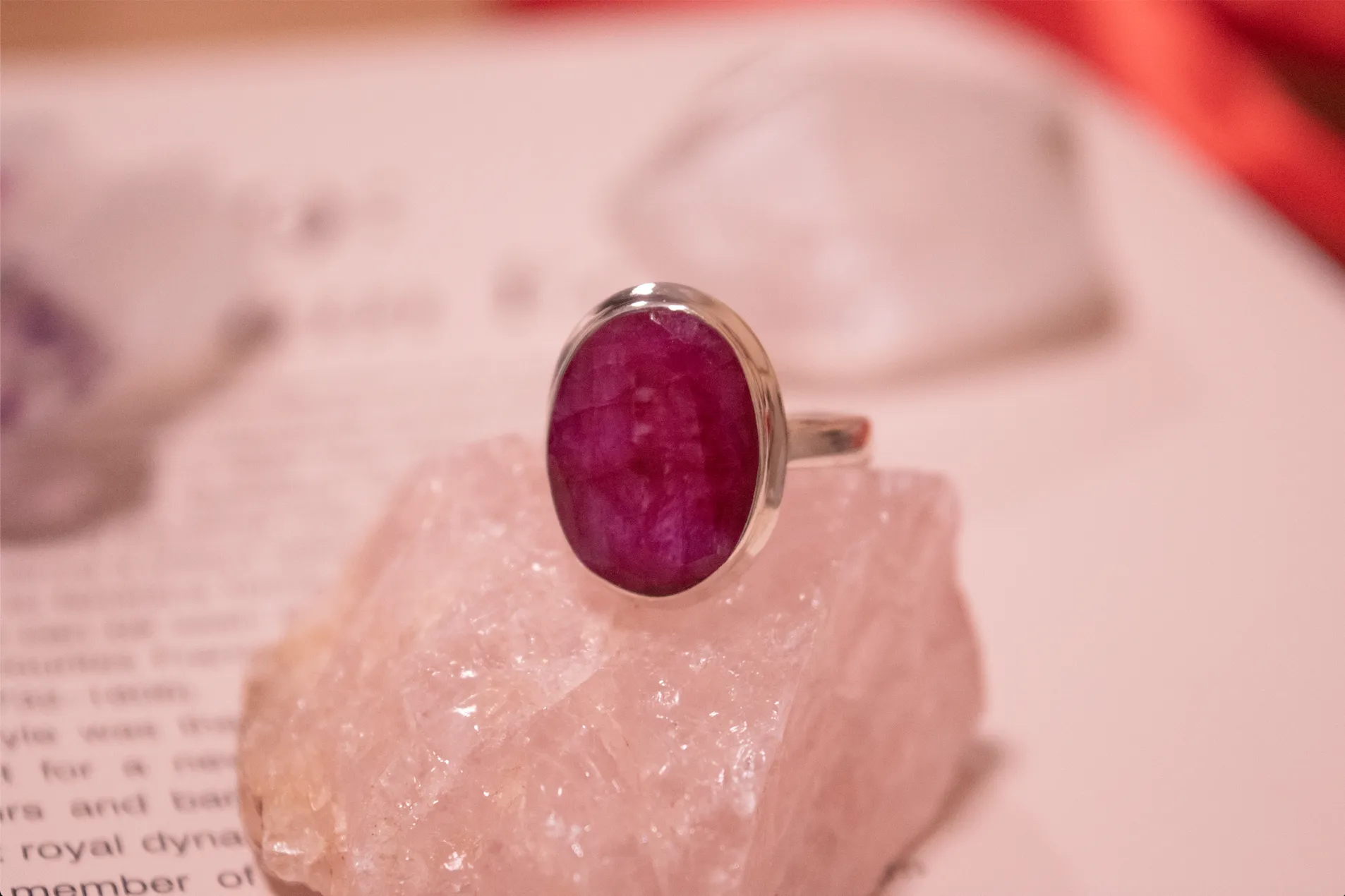 Semi-precious Ruby Ari Ring - Medium Oval