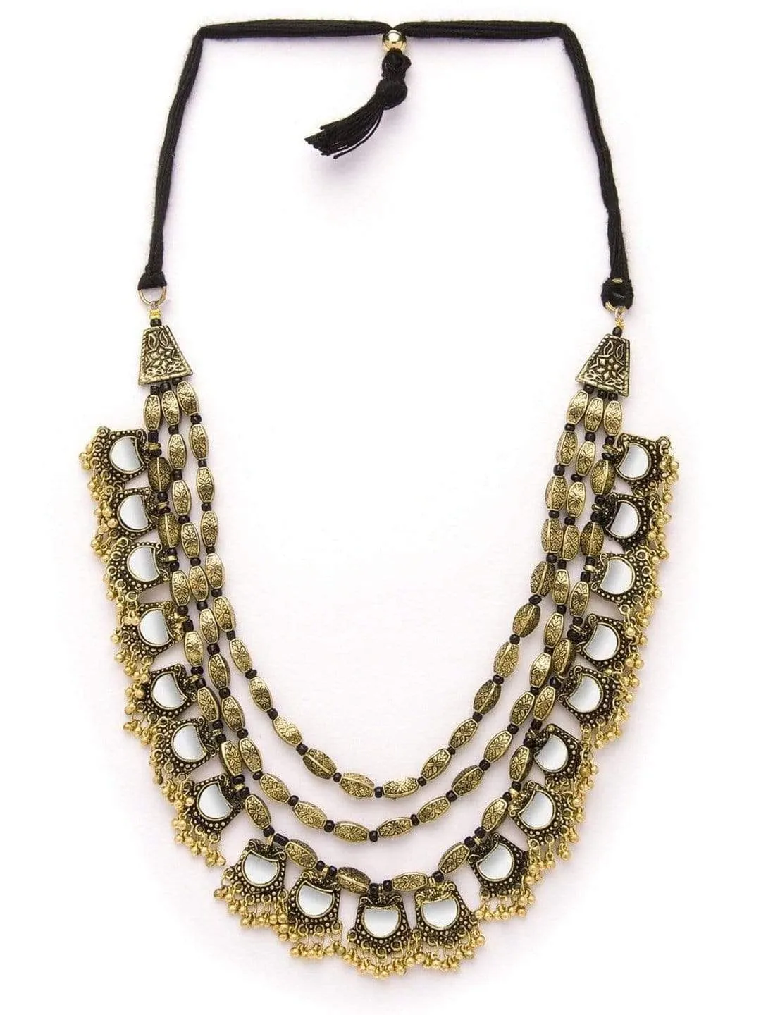 Siddhi Joshi in Rubans Gold Toned Embellished With Mirror Multi layer Statement Necklace