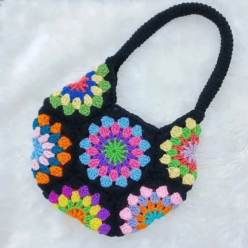 Sohiwoo Handwoven sunflower flower crossbody bag with exquisite craftsmanship, fashionable and beautiful women's handbag