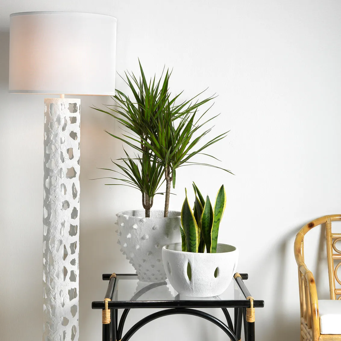 Spike Matte White Ceramic Vase