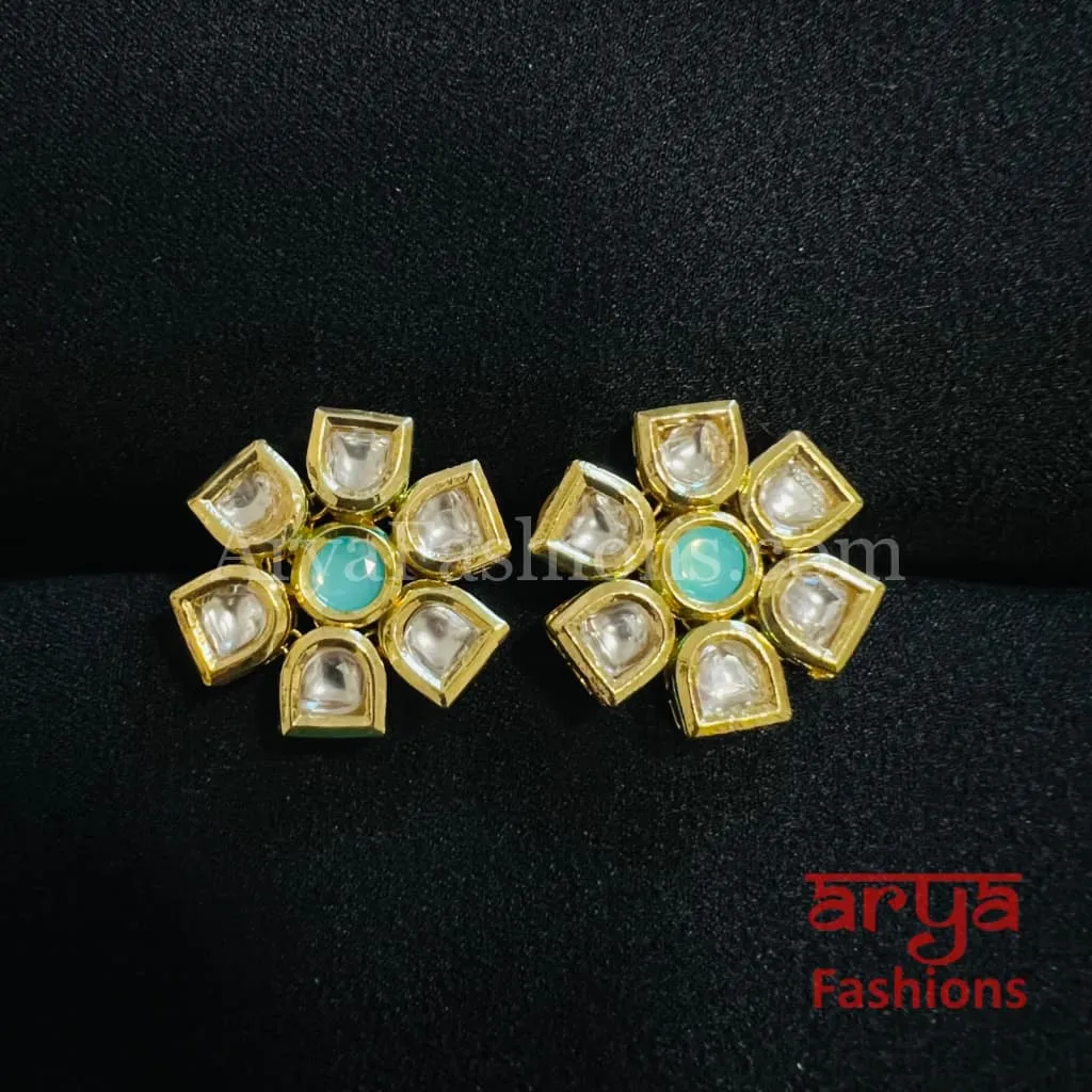 Star Kundan Meenakari Gold plated Studs