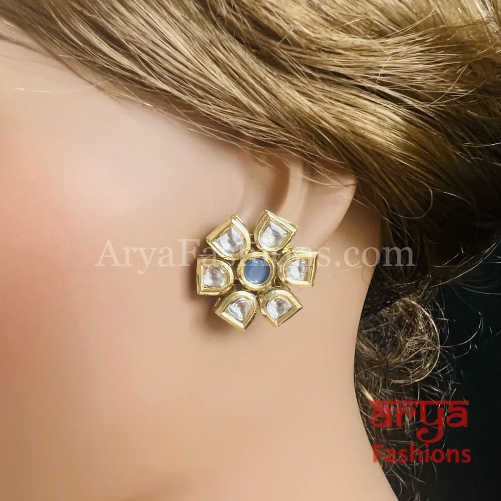 Star Kundan Meenakari Gold plated Studs