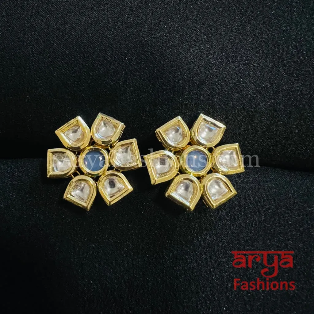 Star Kundan Meenakari Gold plated Studs