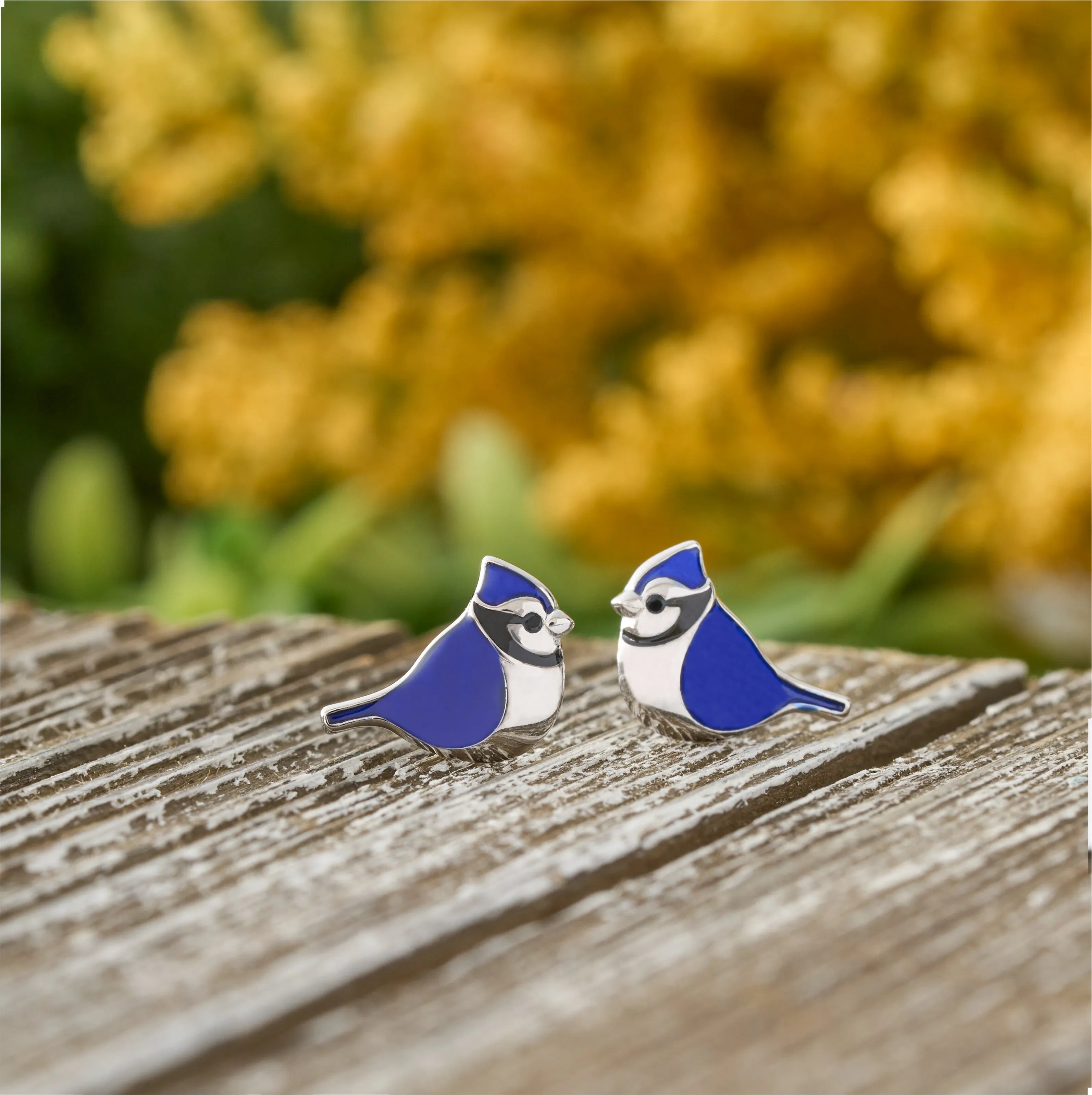 Sterling Silver Blue Jay Studs