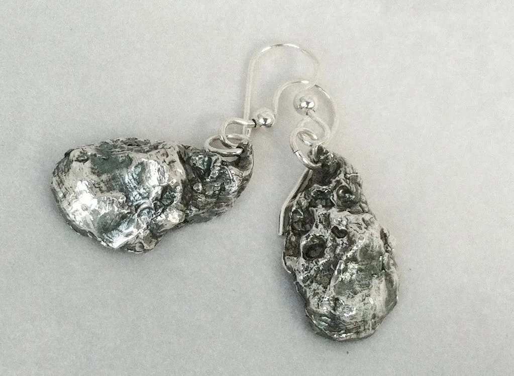 Sterling Silver Oyster Shell Earrings