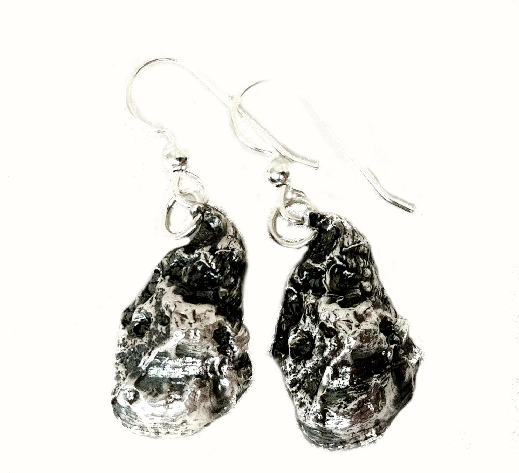 Sterling Silver Oyster Shell Earrings