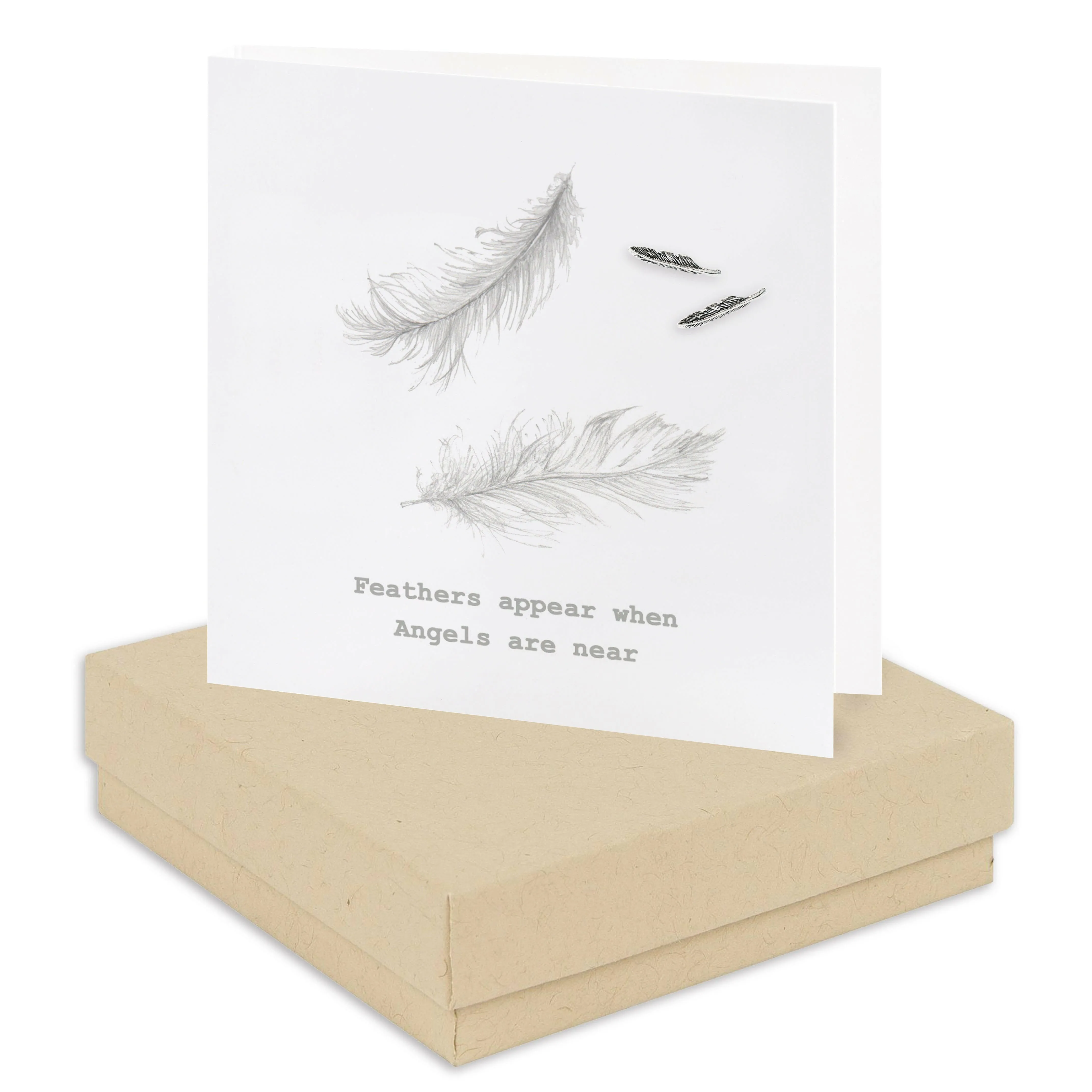 Sterling Silver Stud Earrings with Boxed Feathers - Elegant and Unique Gift for Any Occasion