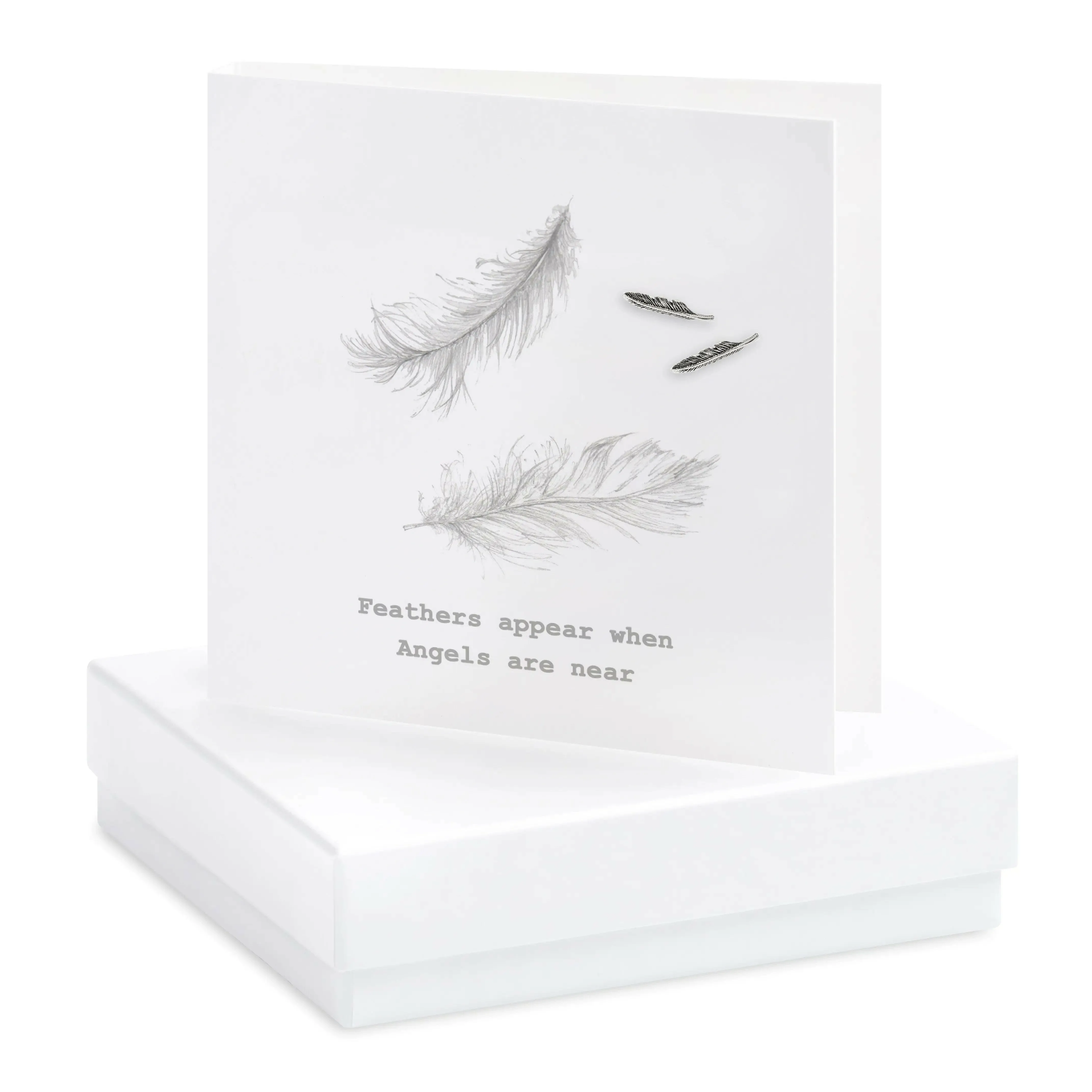 Sterling Silver Stud Earrings with Boxed Feathers - Elegant and Unique Gift for Any Occasion