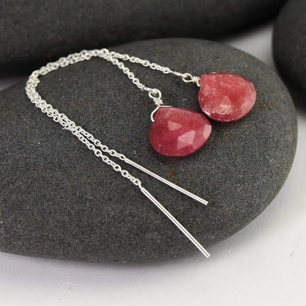 Stunning Gemstone Threader Earrings