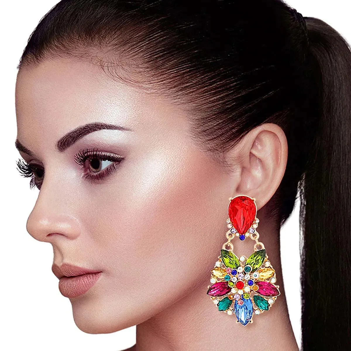 Stunning Multicolor Drop Dangle Earrings: Add Sparkle Today!