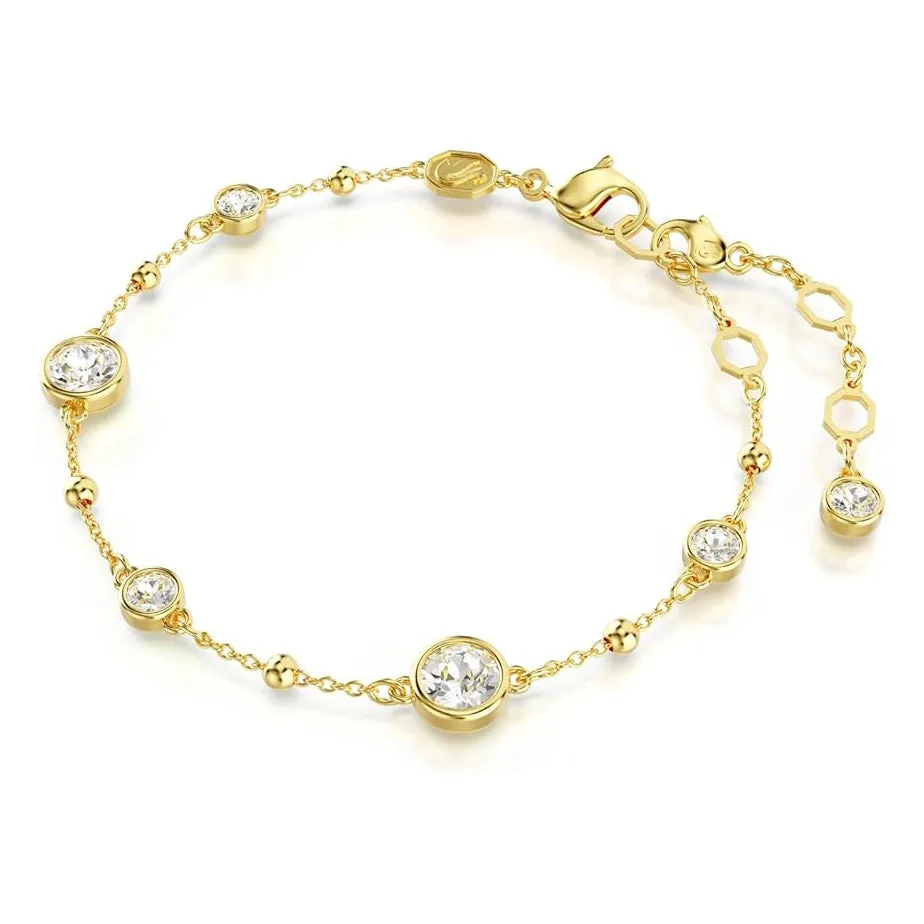 Swarovski Women's Clear Round-Cut Crystals In A Gold-Tone Finished Setting Imber Bracelet - 5680094