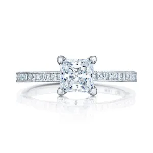 Tacori Platinum Princess Solitaire Engagement Ring 45-15PR55