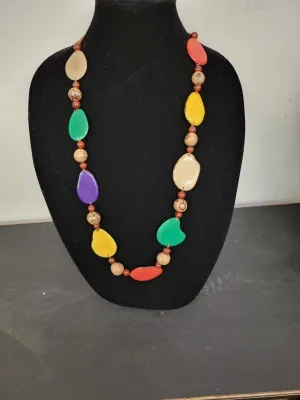 Tagua Necklace - LC1617-Fall Multi