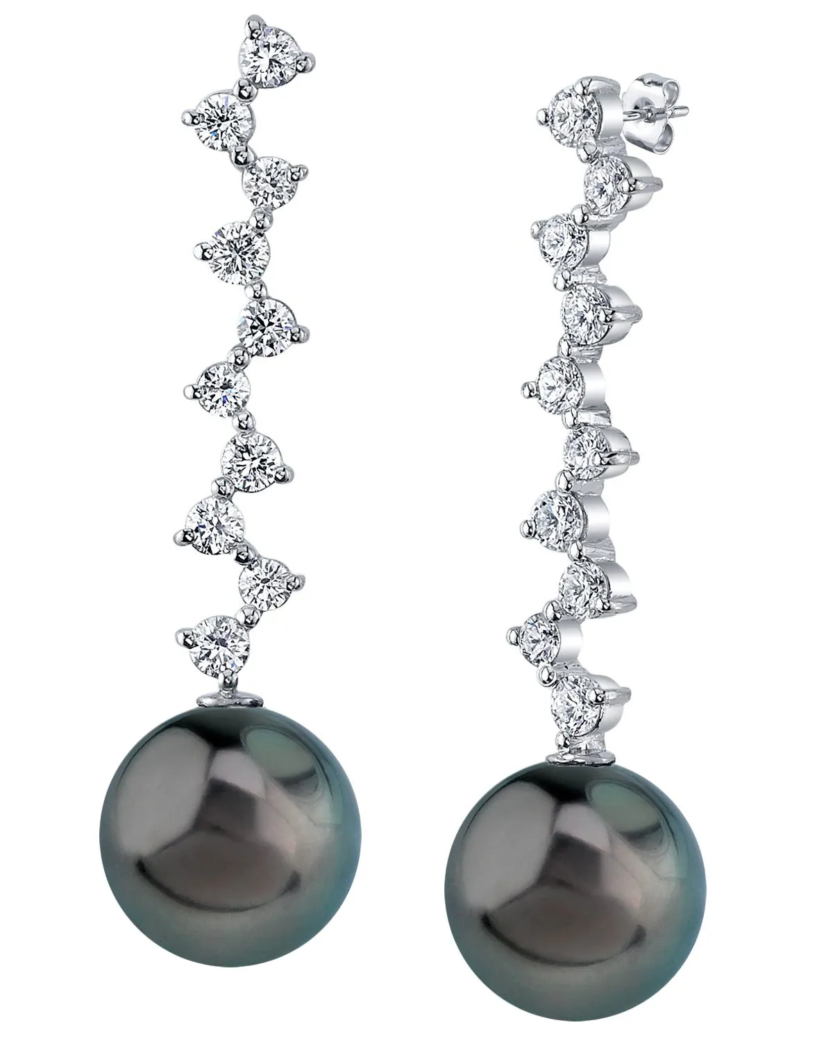 Tahitian South Sea Pearl & Diamond Evasion Earrings