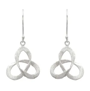 Trinity Knot Brushed Finish Earrings - Small