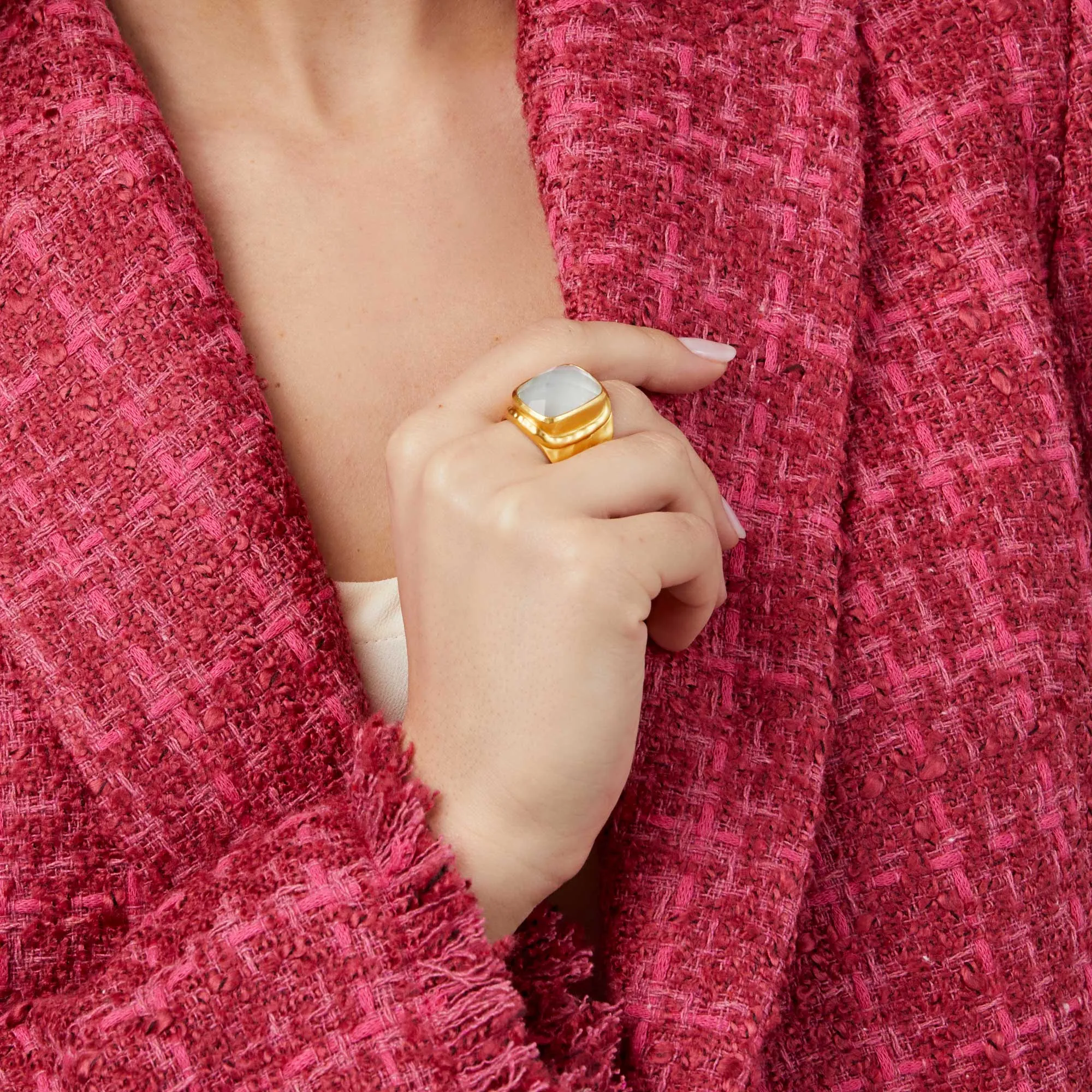 Tudor Statement Ring - Iridescent Clear Crystal