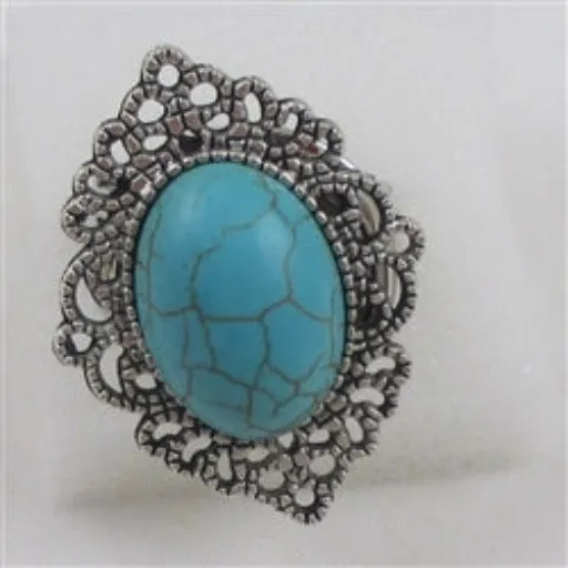 Turquoise Adjustable Fashion Ring