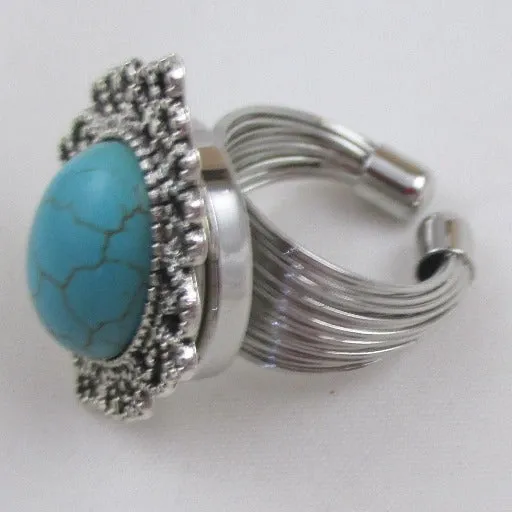 Turquoise Adjustable Fashion Ring