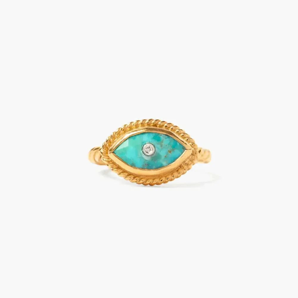 Twist Evil Eye Ring Turquoise