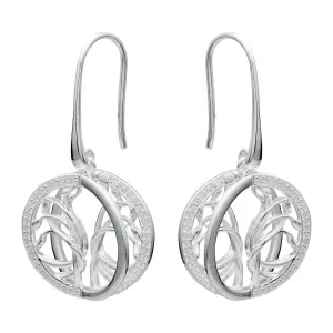 Unique & Co Sterling Silver Tree of Life Drop Earrings ME-823