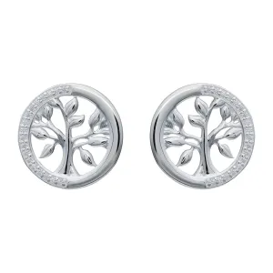 Unique & Co Sterling Silver Tree of Life Stud Earrings ME-820