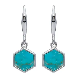 Unique & Co Sterling Silver Turquoise Drop Earrings ME-846