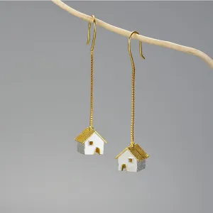 Unique Castle Long Hanging Dangle Earrings