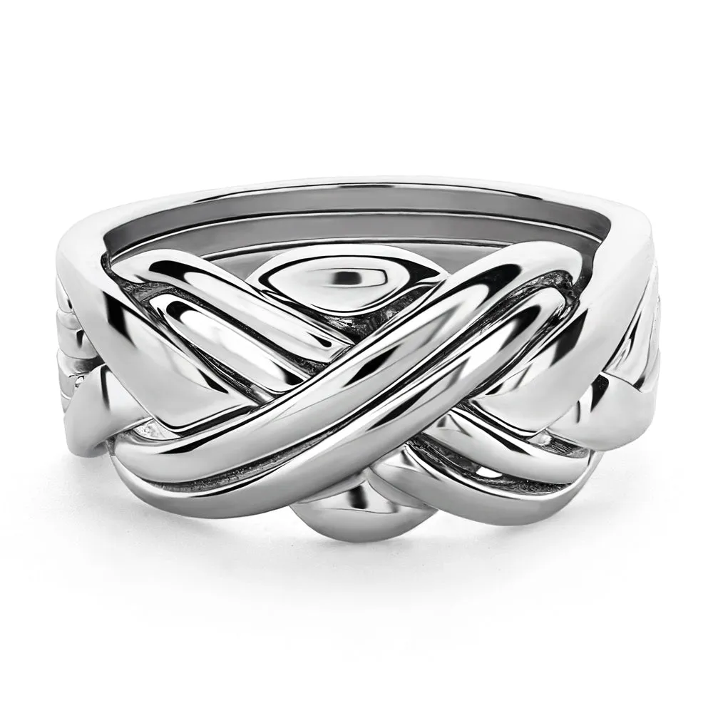 Unisex 6 band STERLING SILVER Puzzle Ring 6SU