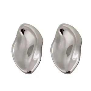 VAIGE Unique Geometric Leaf Stud Earrings with Irregular Convex Folds in Vintage Zinc Alloy for Trendy Party Jewelry