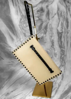 Valentino Rockstud Flap Ivory Clutch