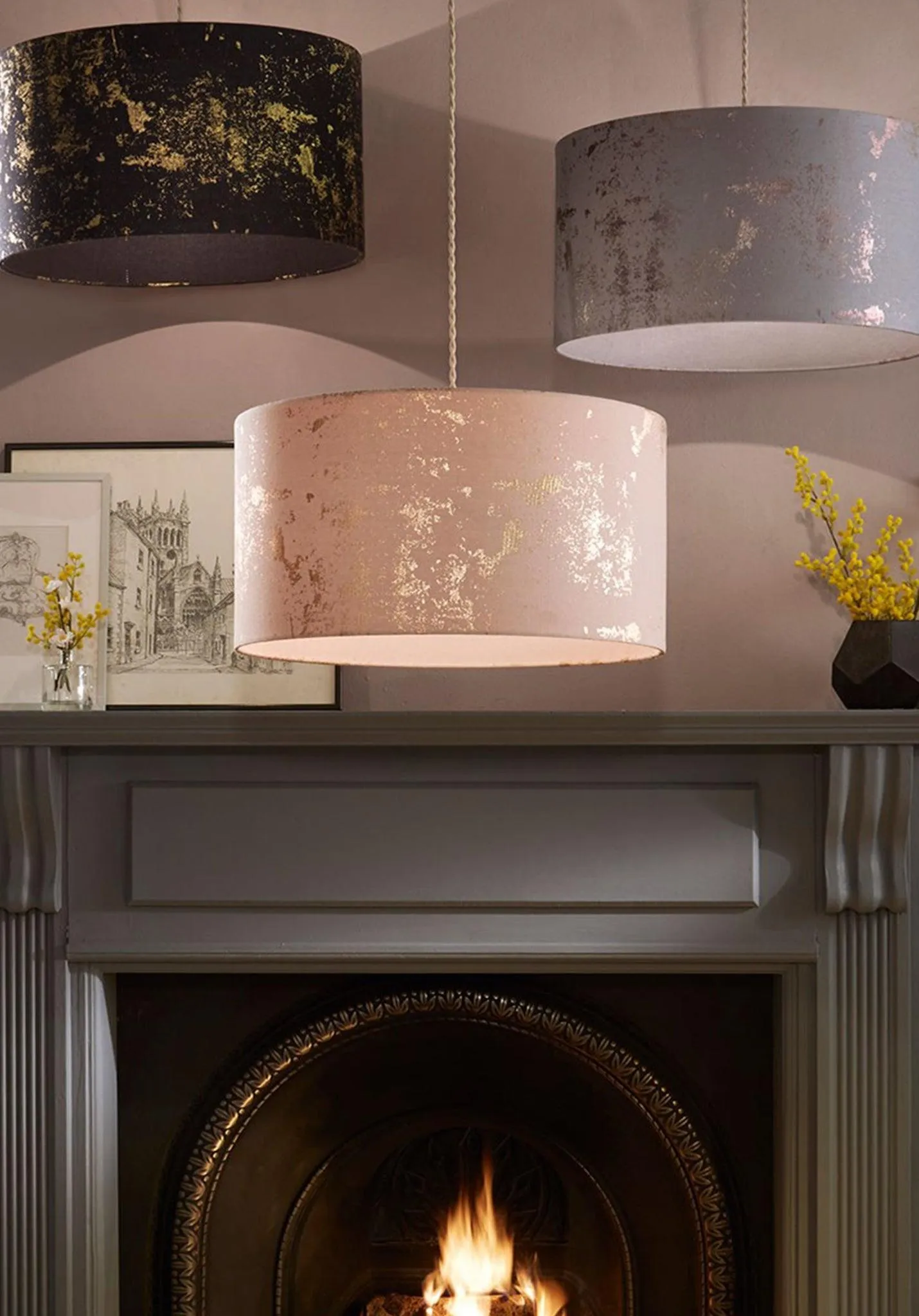 Village At Home Frankie Pendant Shade - Blush Pink | Rose Gold