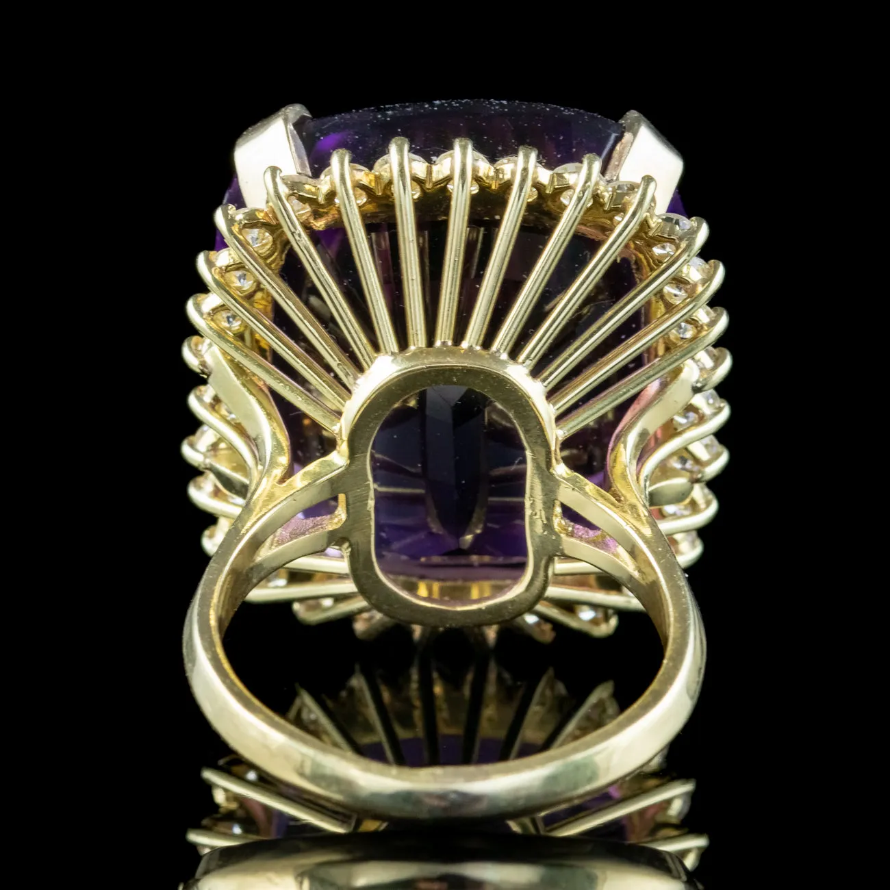 Vintage Amethyst Diamond Cocktail Ring 40ct Amethyst