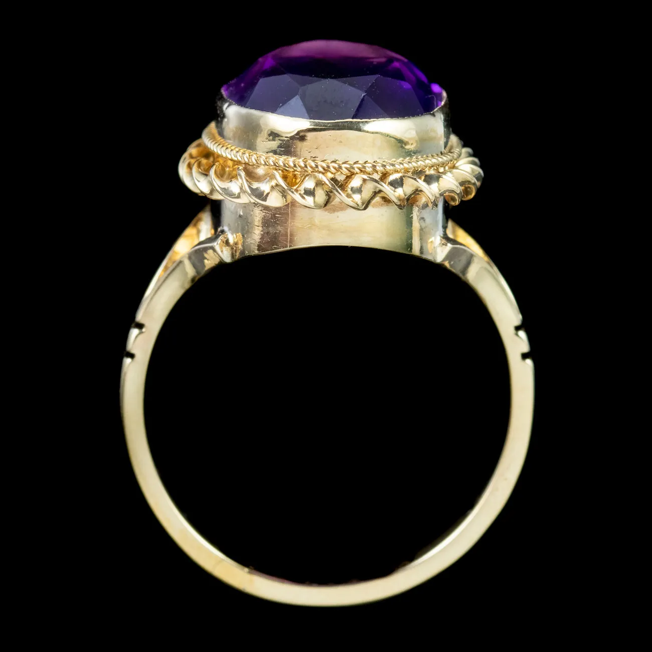 Vintage Amethyst Solitaire Ring 4.5ct Amethyst Dated 1972