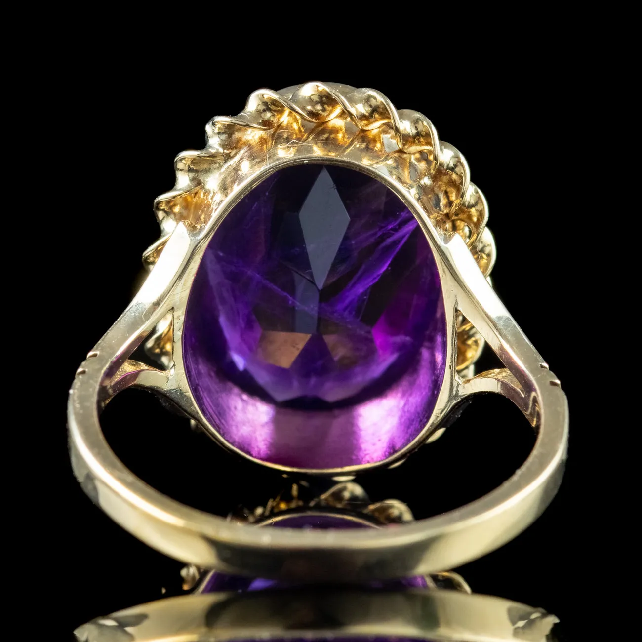 Vintage Amethyst Solitaire Ring 4.5ct Amethyst Dated 1972