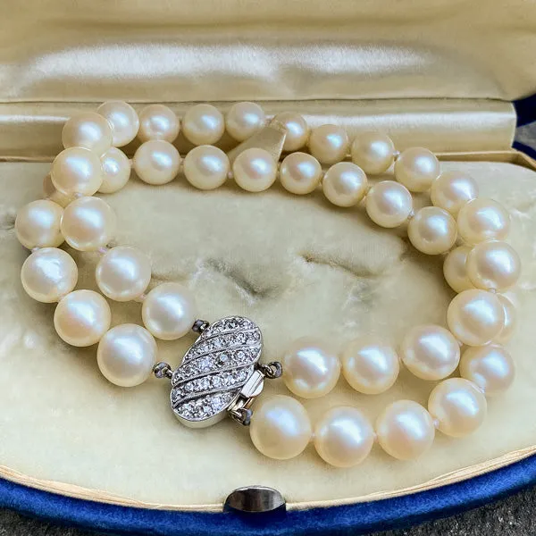 Vintage Double Strand Pearl Bracelet