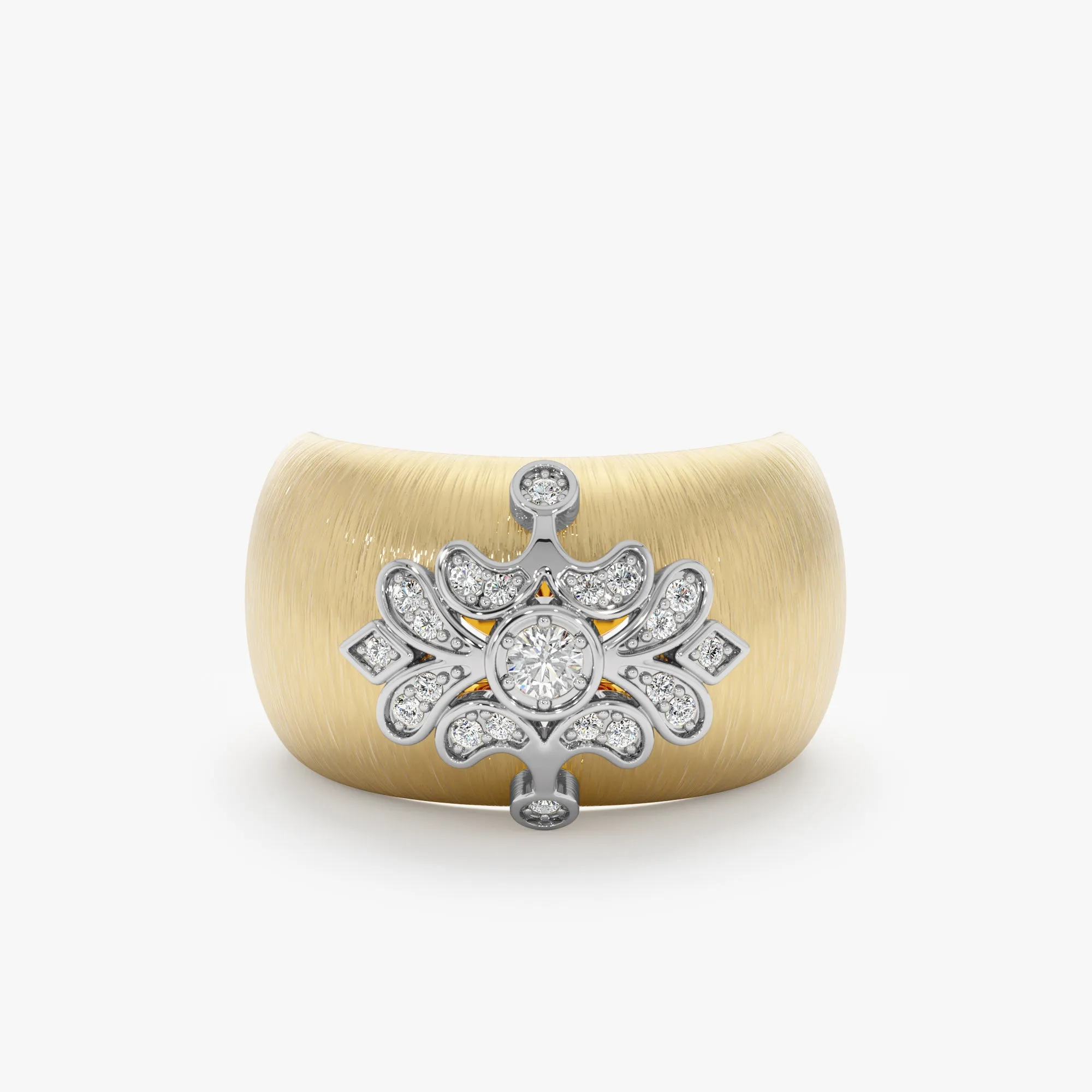 Vintage Floral Diamond Dome Ring, Theodora